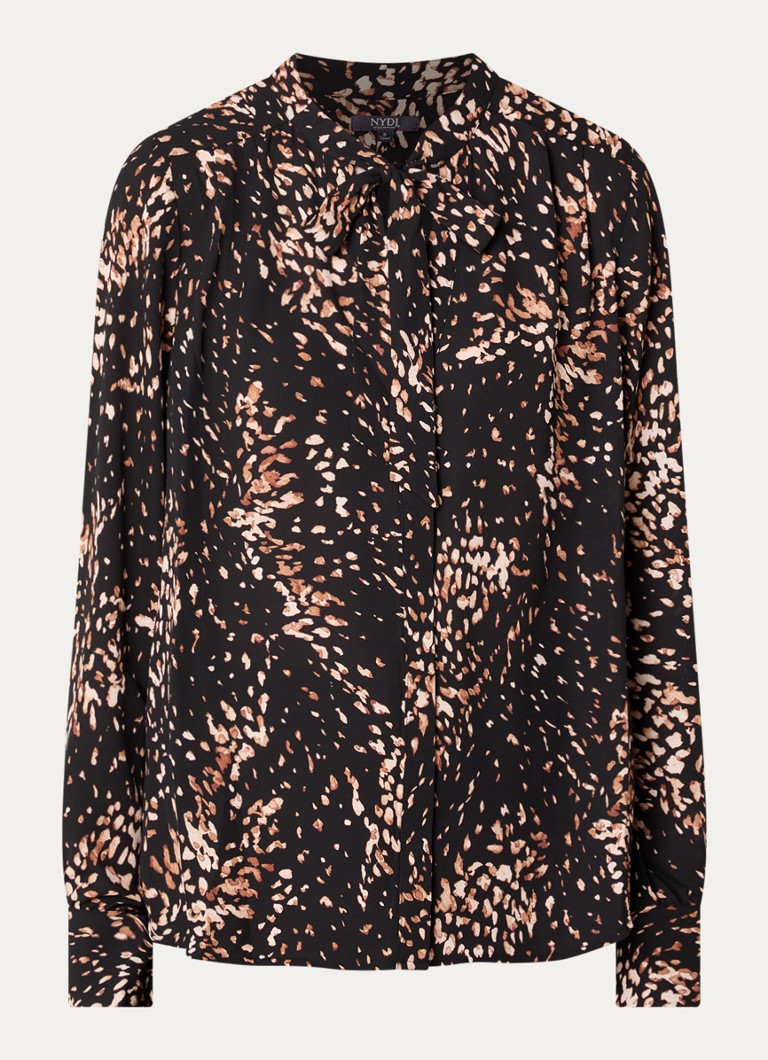 NYDJ Dames Tuniek met print en strikkraag in de kleur Bruin