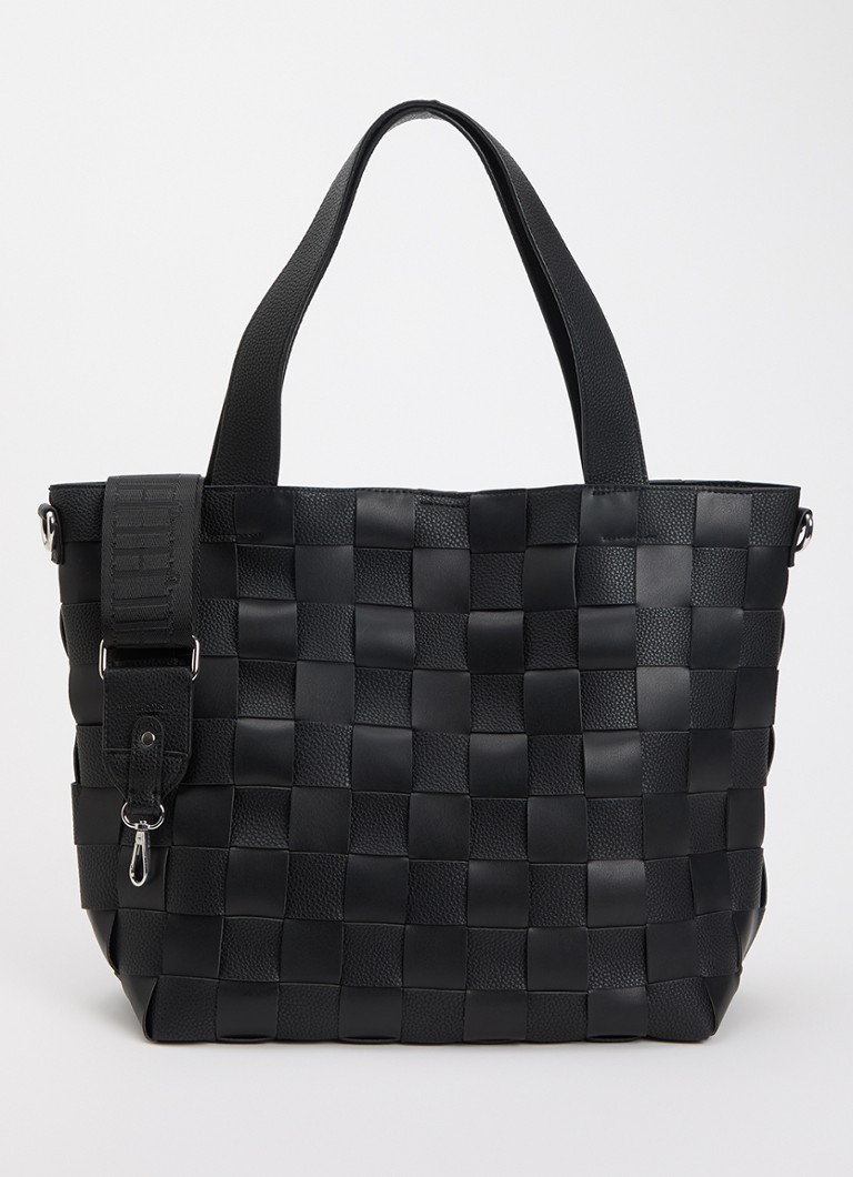 Ilse Jacobsen Dames Shopper met gevlochten detail in de kleur Zwart