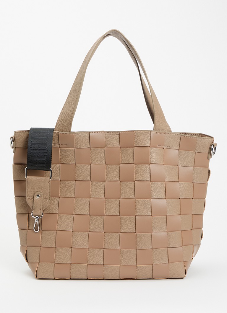 Ilse Jacobsen Dames Shopper met gevlochten detail in de kleur Bruin