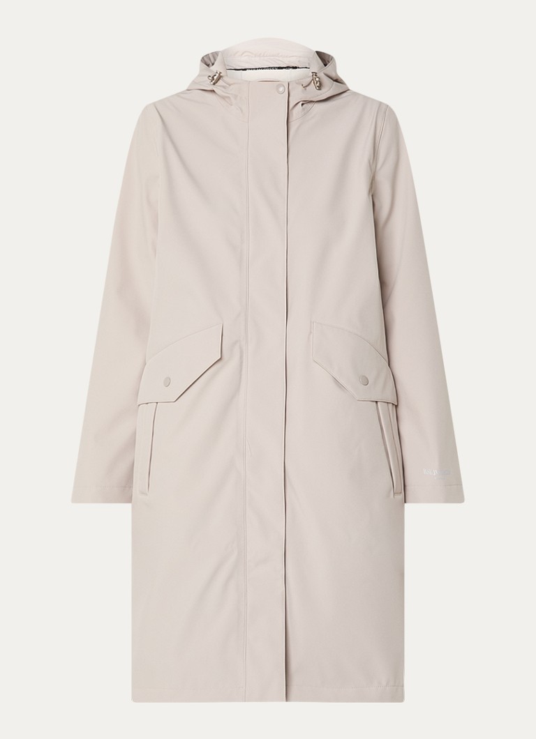 Ilse Jacobsen Dames Daybreak softshell regenjas met klepzakken in de kleur Beige