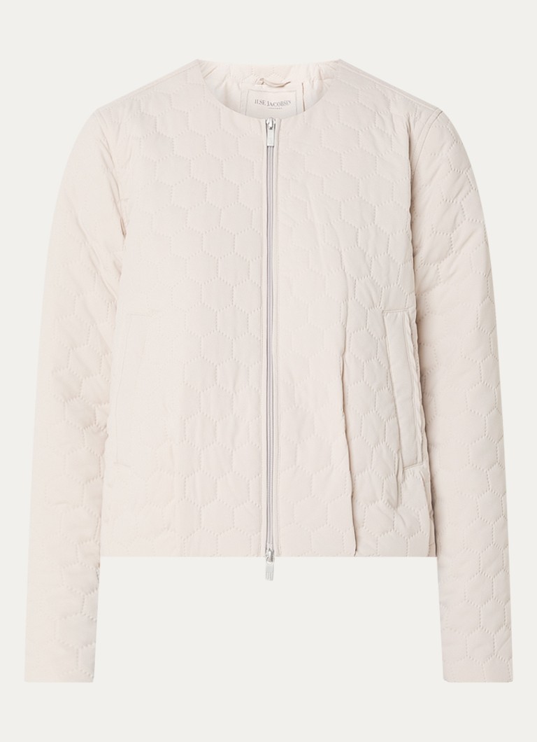 Ilse Jacobsen Dames Honeycomb jack met quilt-patroon en steekzakken in de kleur Creme