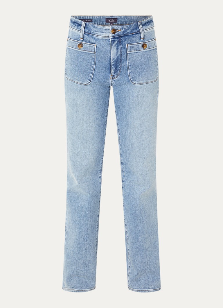 NYDJ Dames Mid waist straight leg jeans met lichte wassing in de kleur Indigo