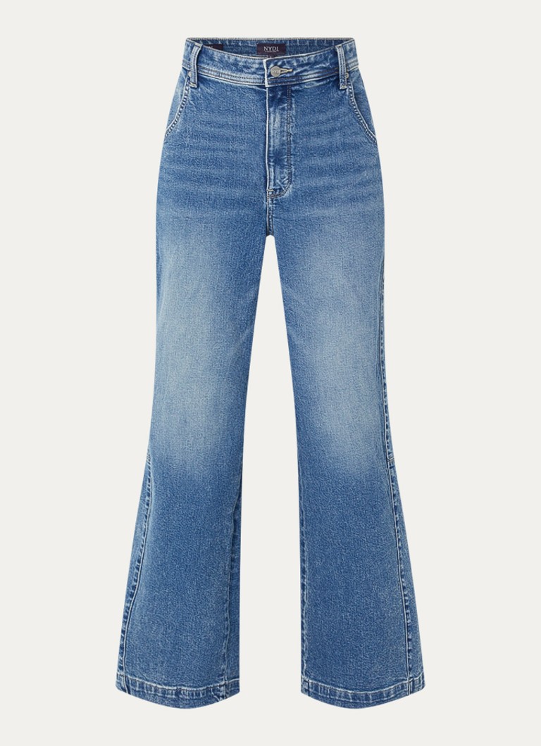 NYDJ Dames Gracie high waist wide leg jeans met lichte wassing in de kleur Indigo