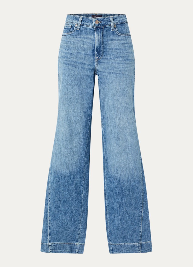 NYDJ Dames Teresa low waist wide fit jeans met steekzakken in de kleur Kobaltblauw