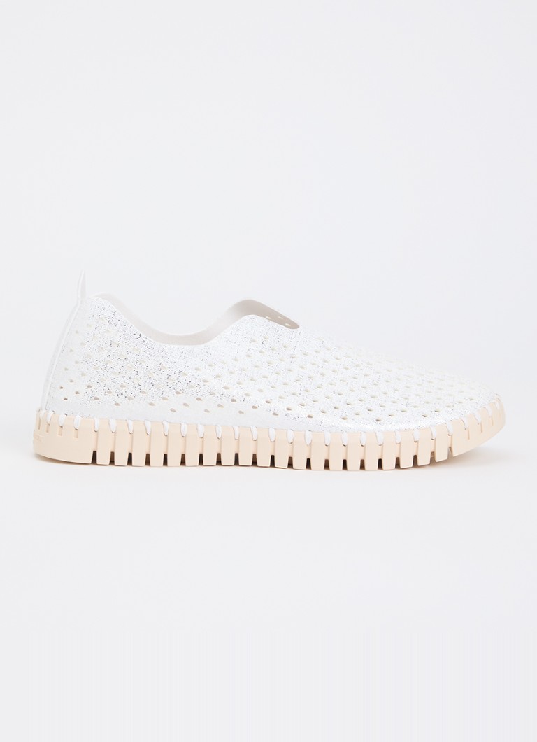 Ilse Jacobsen Dames Tulip slip-on met metallic details in de kleur Wit
