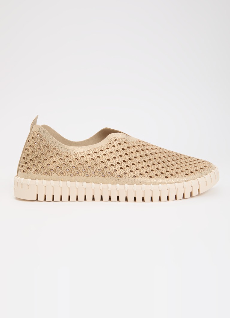 Ilse Jacobsen Dames Tulip slip-on met metallic details in de kleur Beige