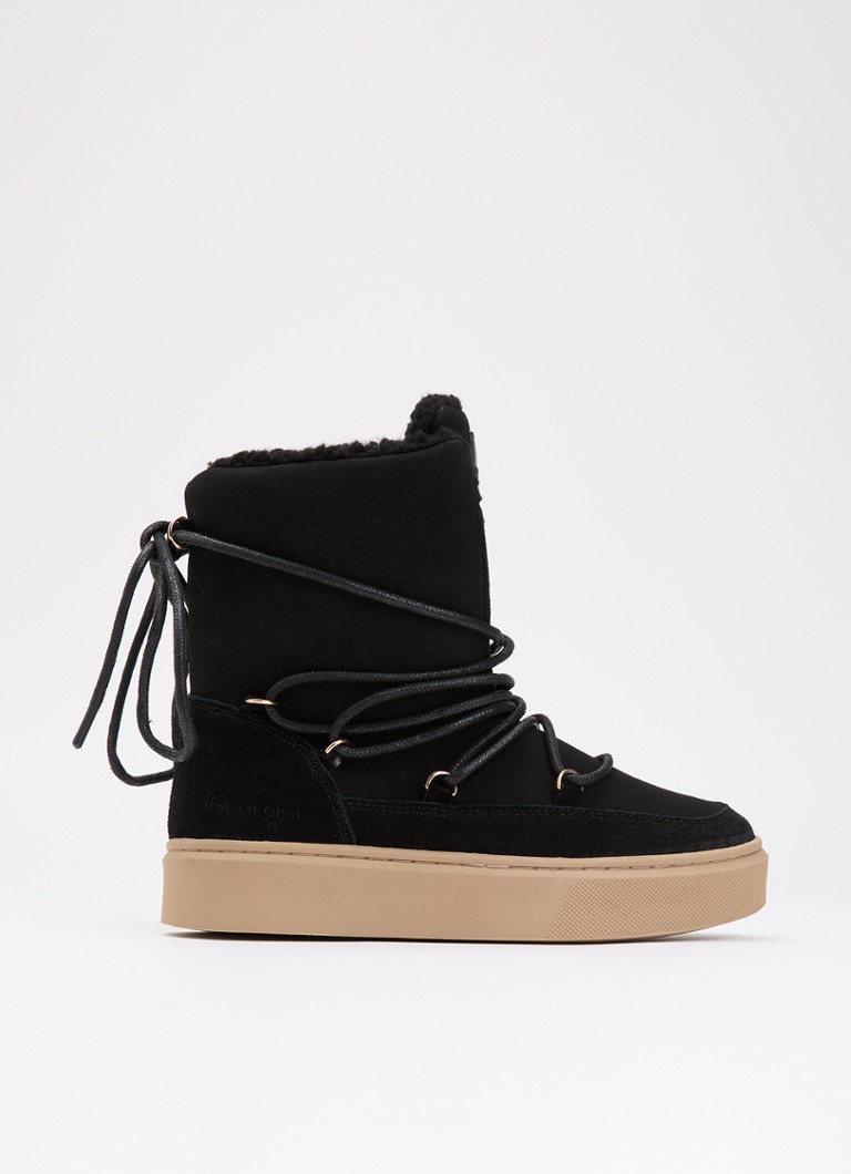 Ilse Jacobsen Dames Warm Winter snowboot van suède in de kleur Zwart