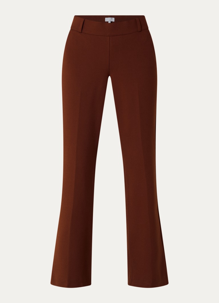 NYDJ Dames Pull On high waist flared fit pantalon met steekzakken in de kleur Chocoladebruin