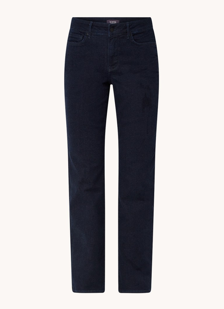 NYDJ Dames Marilyn mid waist straight leg jeans met donkere wassing in de kleur Indigo