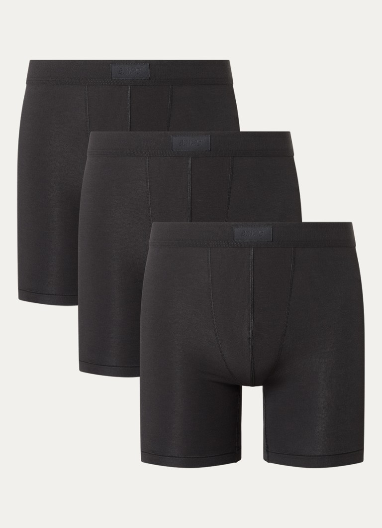 SKIMS Heren Skims Cotton 5" boxershorts in 3-pack in de kleur Zwart, maat: M