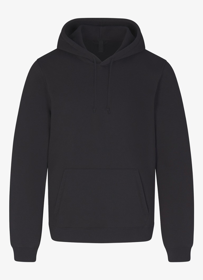 SKIMS Heren Fleece Lounge hoodie met kangoeroezak in de kleur Zwart, maat: S