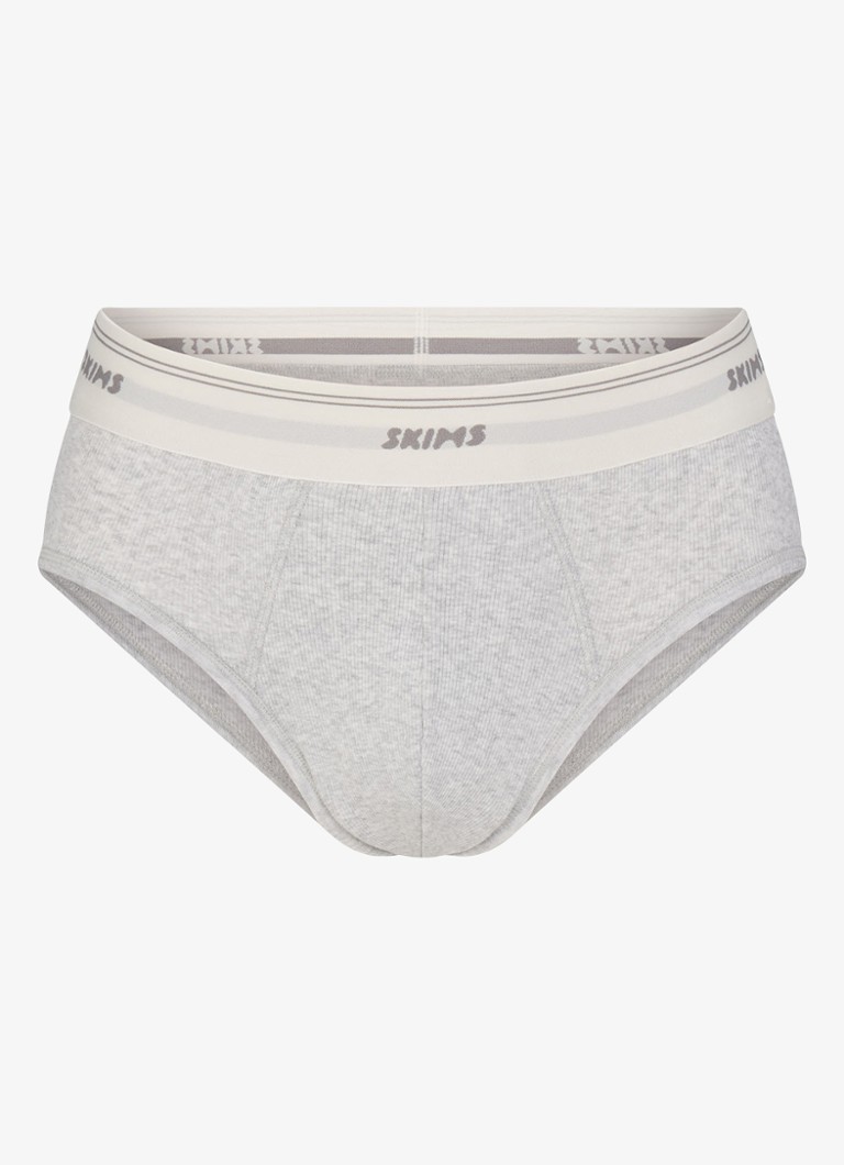 SKIMS Heren Classic Cotton slip met logoband in de kleur Grijs, maat: XL