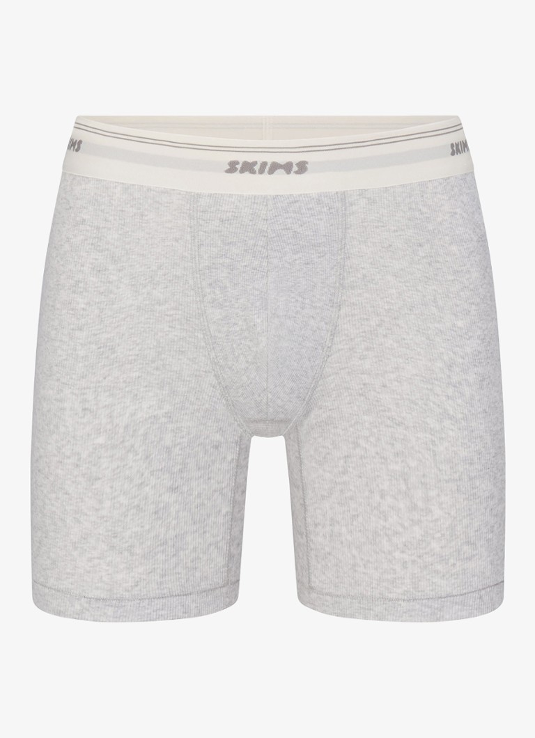 SKIMS Heren Classic Cotton 5" boxershort met logoband in de kleur Grijs, maat: XXL