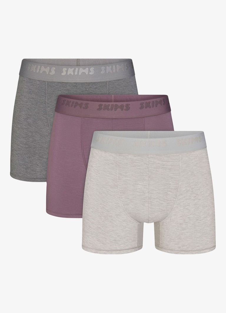 SKIMS Heren 3" boxershorts met logoband in 3-pack in de kleur Multicolor, maat: M