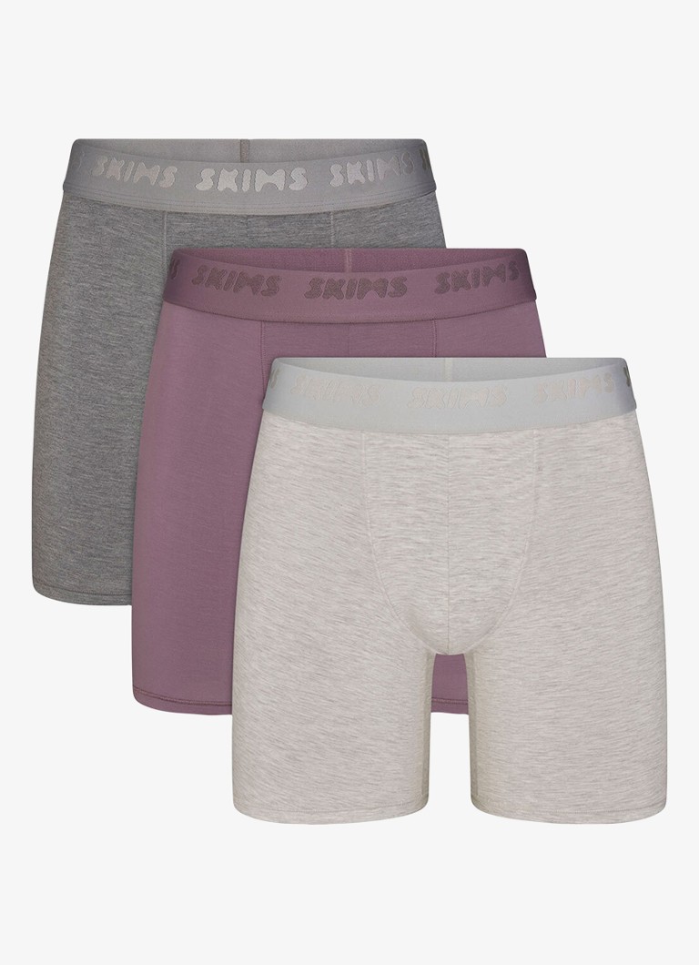 SKIMS Heren 5'' boxershorts met logoband in 3-pack in de kleur Multicolor, maat: XS