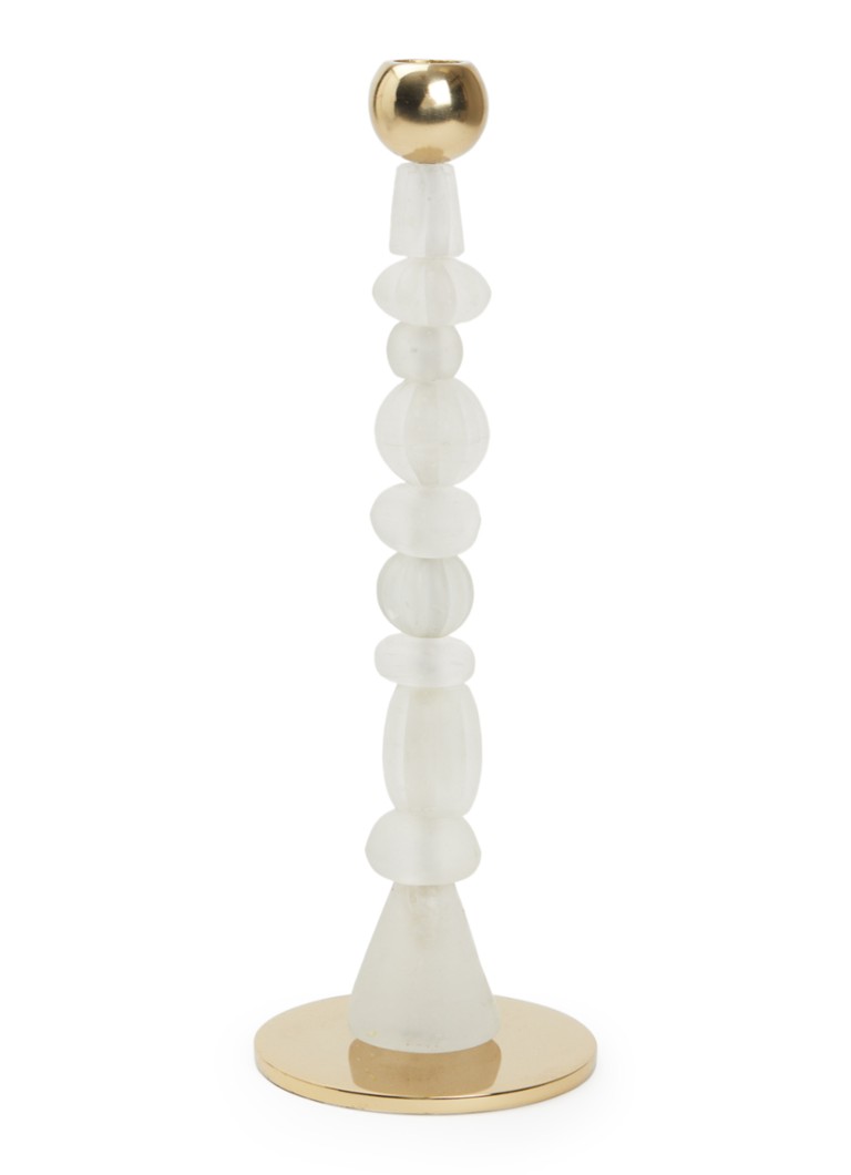 POLSPOTTEN Beads kandelaar small 34 cm Wit - Deal