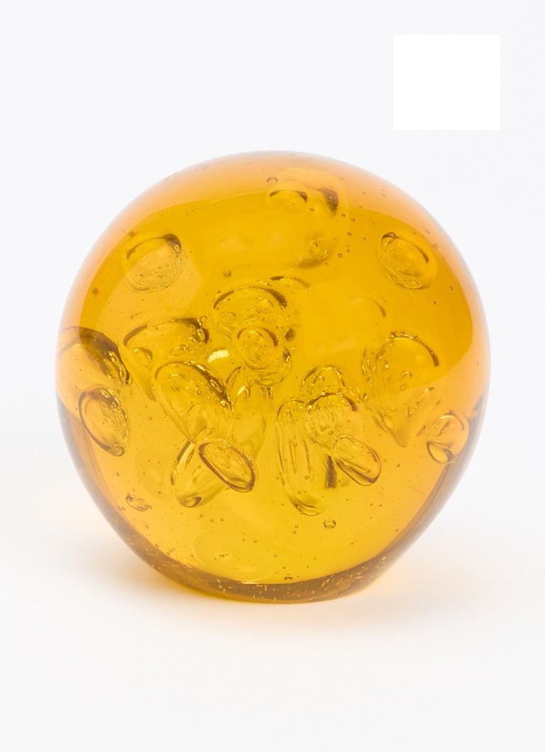 POLSPOTTEN Bubble glazen bol 8 cm Geel - Deal