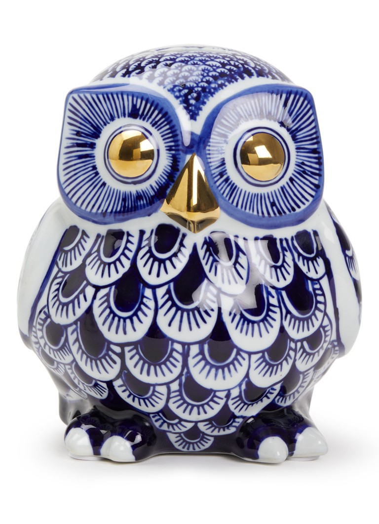 POLSPOTTEN Uil spaarpot 20 cm Blauw - Deal