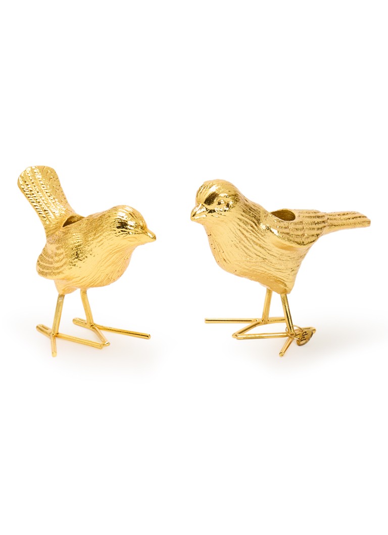 POLSPOTTEN Flock of birds kandelaar 5 cm set van 2 Goud - Deal