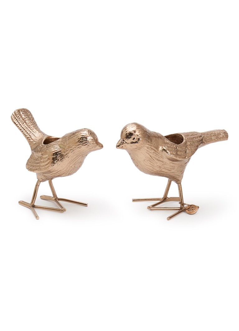 POLSPOTTEN Flock of Birds kandelaar 5 cm set van 2 Roségoud - Deal
