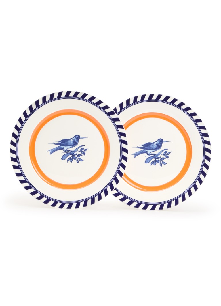 POLSPOTTEN Bird dinerbord 27 cm set van 2 Oranje - Deal