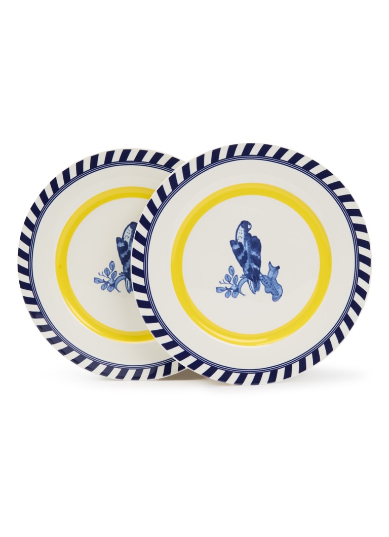 POLSPOTTEN Bird dinerbord 27 cm set van 2 Geel