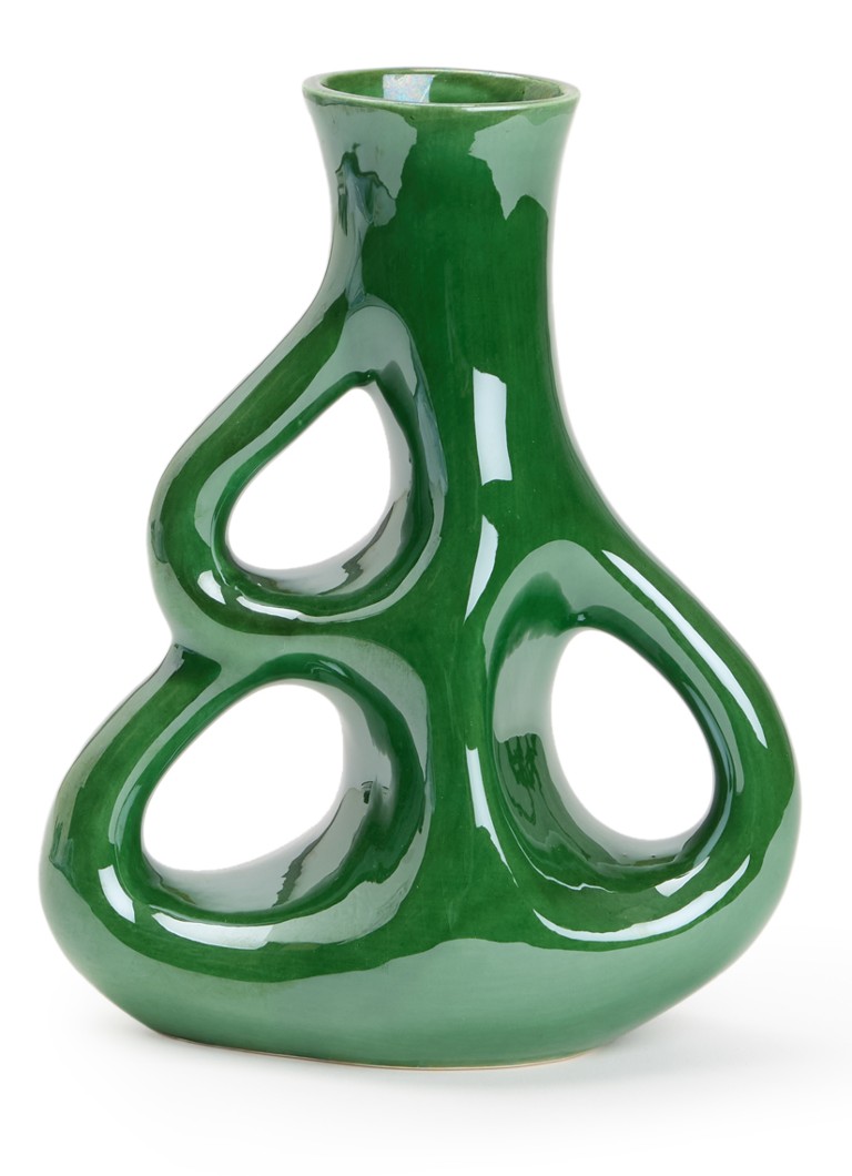 POLSPOTTEN Three Ears Small vaas 21 cm Donkergroen - Deal
