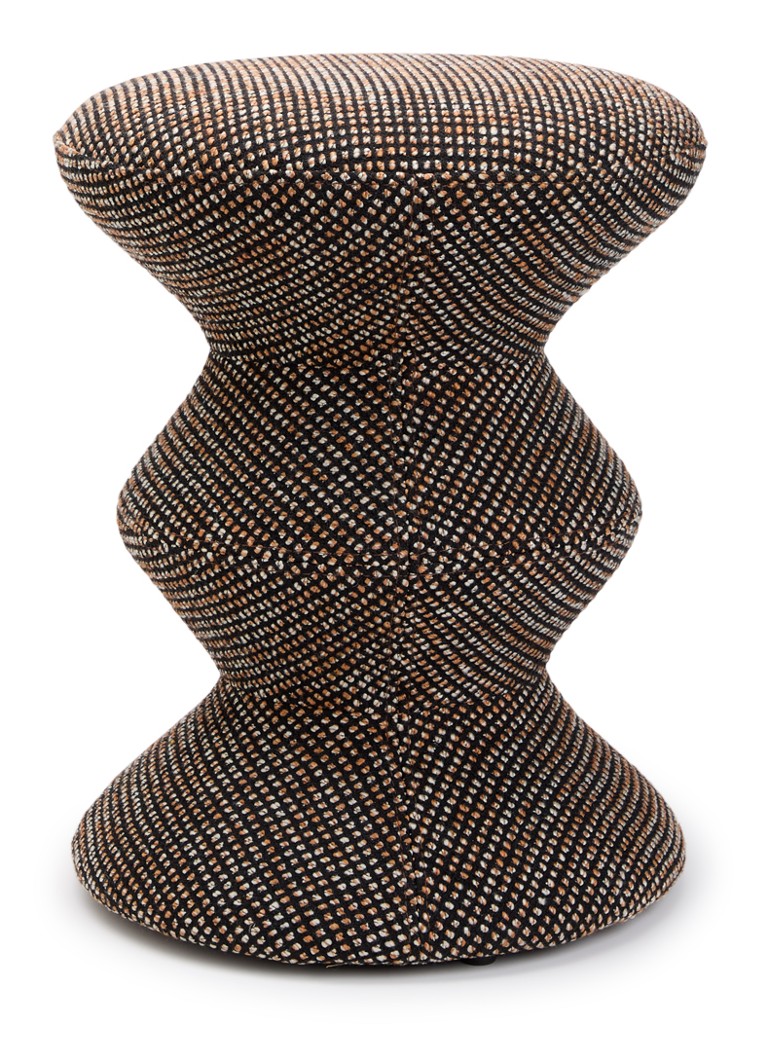 POLSPOTTEN Speckled Soft Zig Zag kruk 47 cm Donkerbruin - Deal