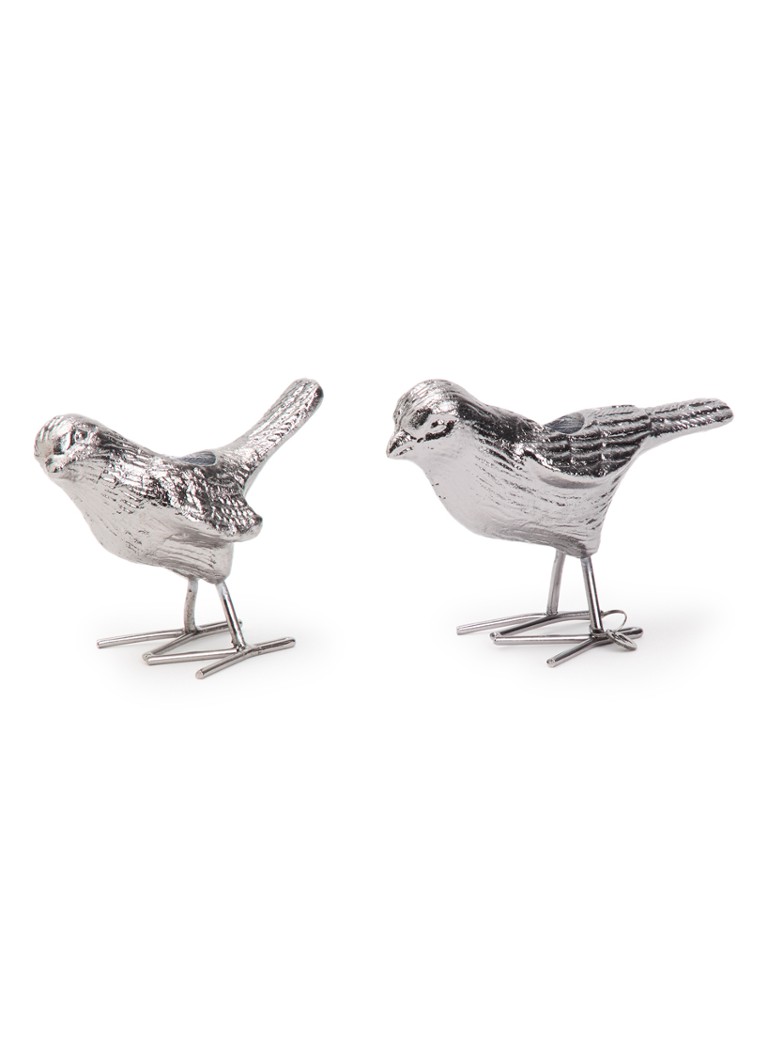 POLSPOTTEN Flock Of Birds kandelaar set van 2 Zilver - Deal