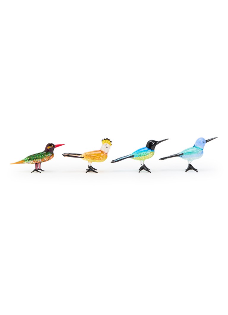 POLSPOTTEN Paradise birds ornament set van 4 Multicolor - Deal