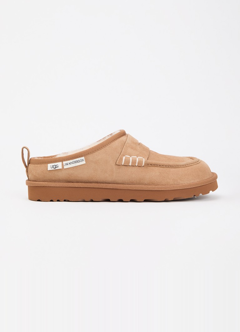 UGG Dames Loafer instapper van lamssuède in de kleur Camel, maat: 40,5