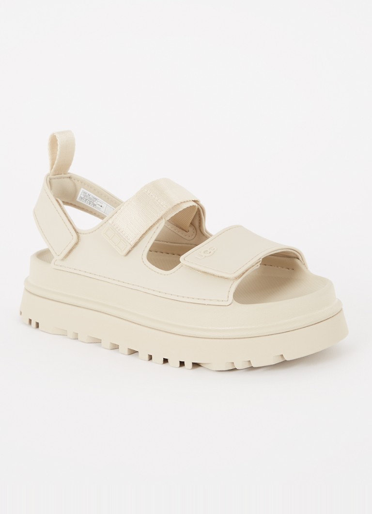 UGG Dames Goldenglow sandaal met logo in de kleur Creme, maat: 41