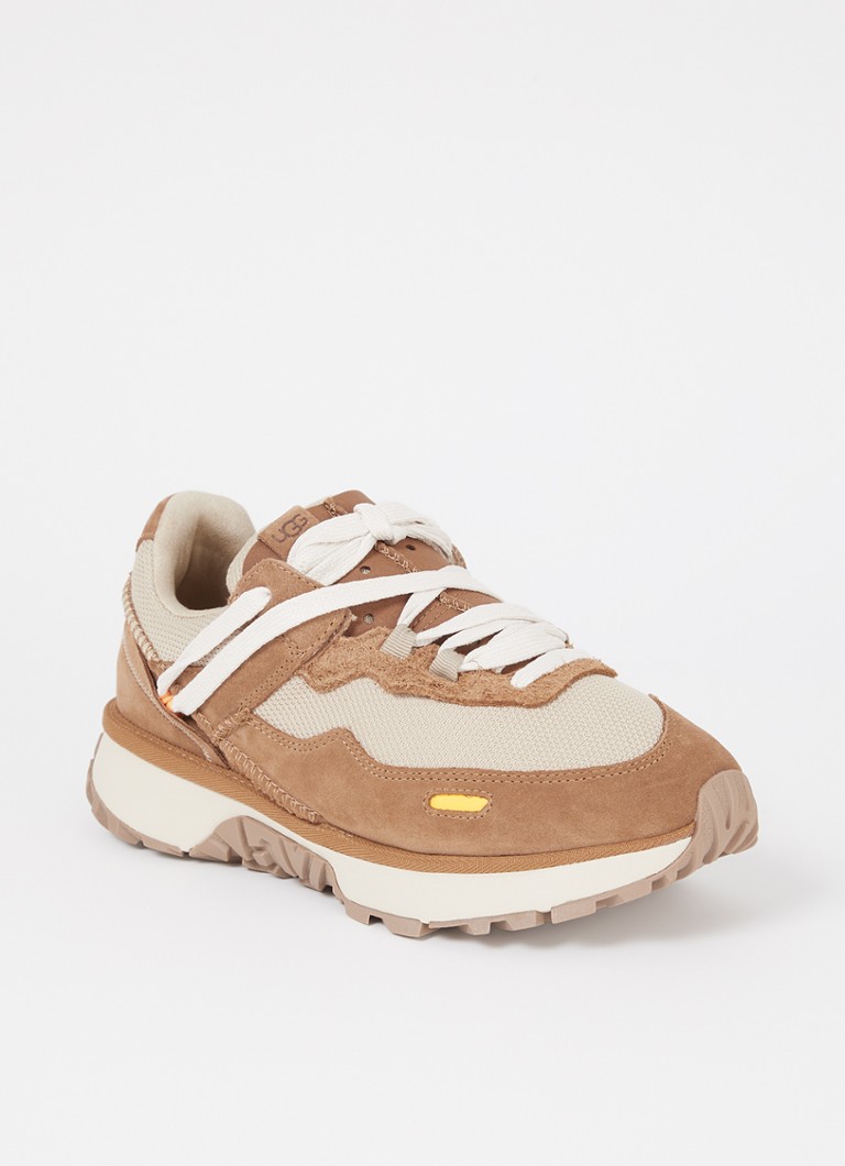 UGG Dames Retrofl sneaker van suède met mesh details in de kleur Lichtbruin, maat: 36