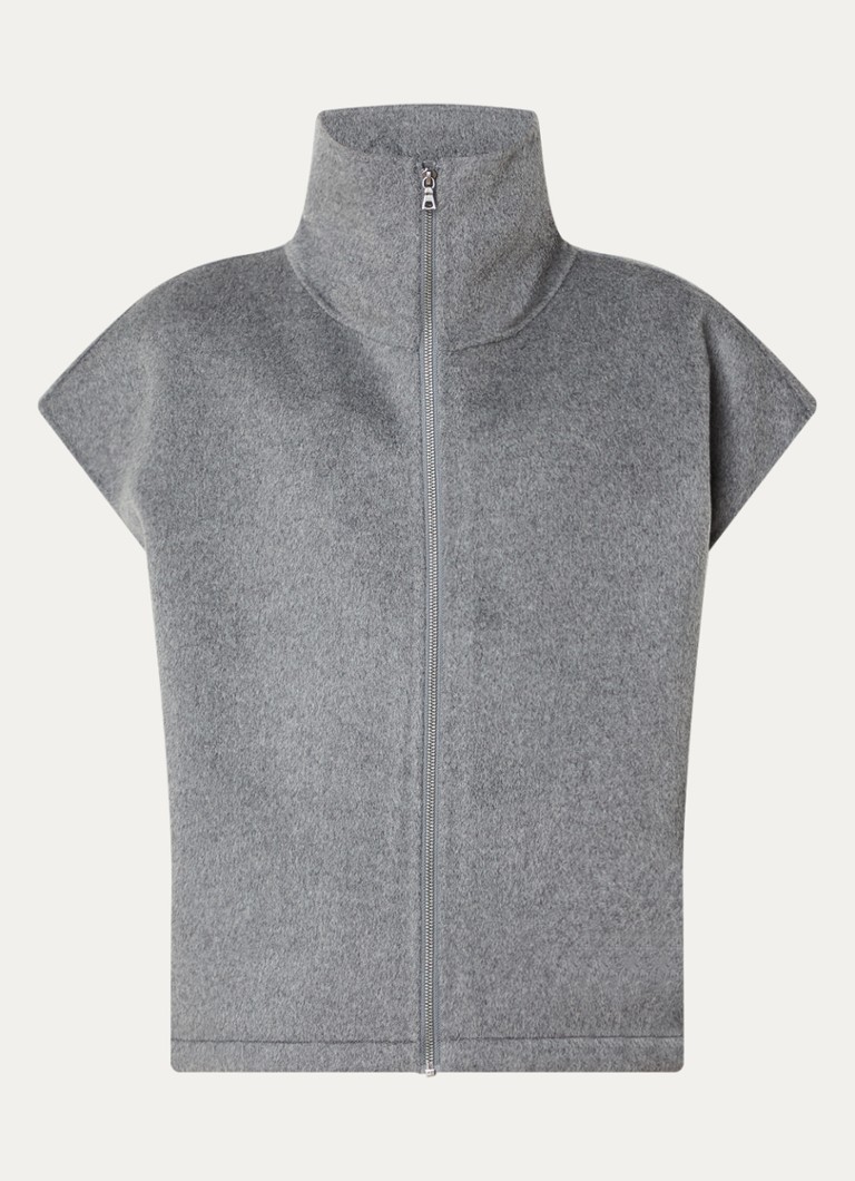 Soeur Dames Juno mouwloos gilet in wolblend met trekkoord in de kleur Grijs, maat: S