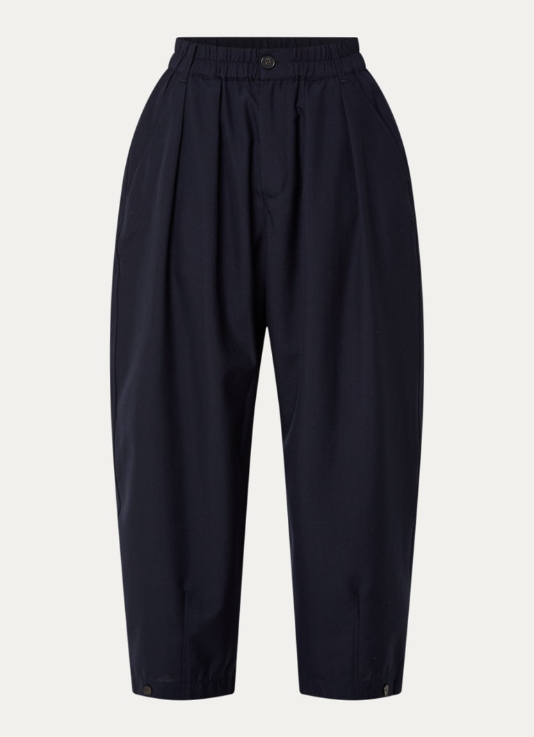 Soeur Dames Vernon high waist balloon fit broek met steekzakken in de kleur Indigo, maat: 40