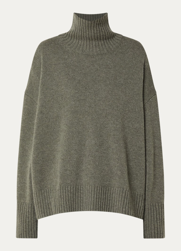 Soeur Dames William trui van merino wol met col in de kleur Grijs, maat: 40
