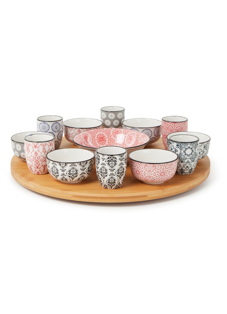 Cosy & Trendy Delirio serviesset met draaischotel 14-delig Multicolor - Deal