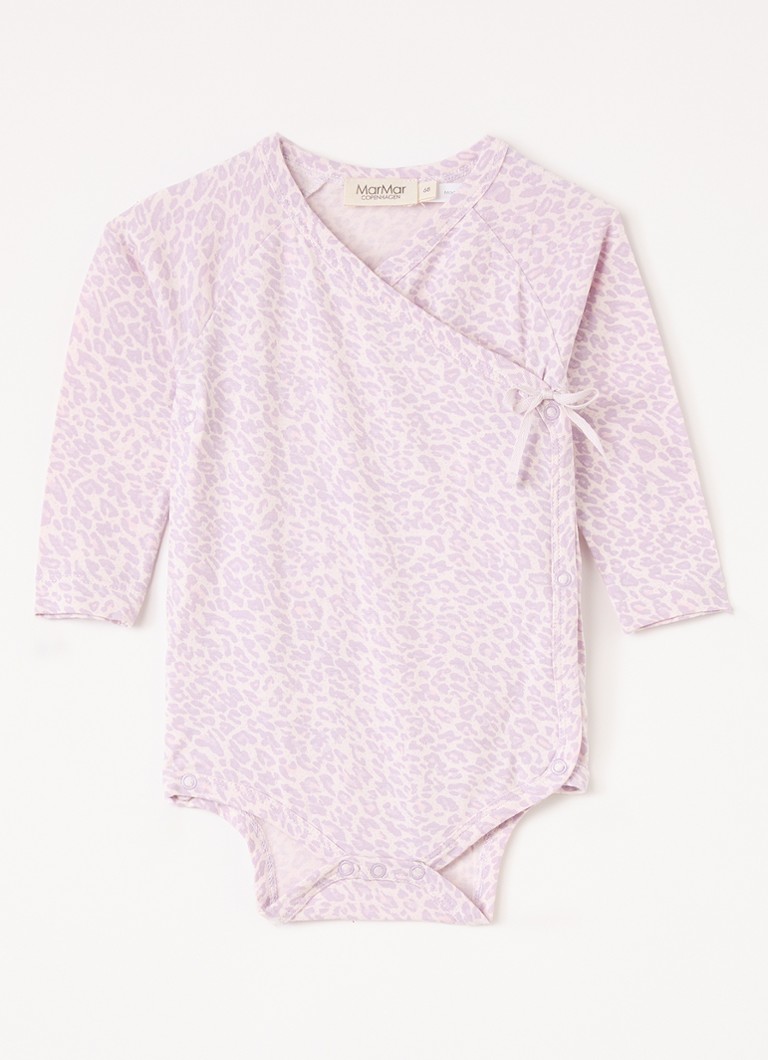 MarMar COPENHAGEN Meisjes Leo Belita romper met panterprint in de kleur Lila, maat: 9M/74
