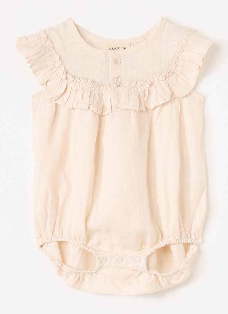 MarMar COPENHAGEN Meisjes Rine romper van linnen in de kleur Beige, maat: 2Y/92