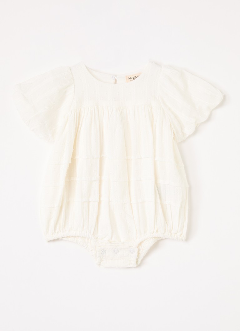 MarMar COPENHAGEN Meisjes Ritona romper met structuur in de kleur Gebroken wit, maat: 2Y/92