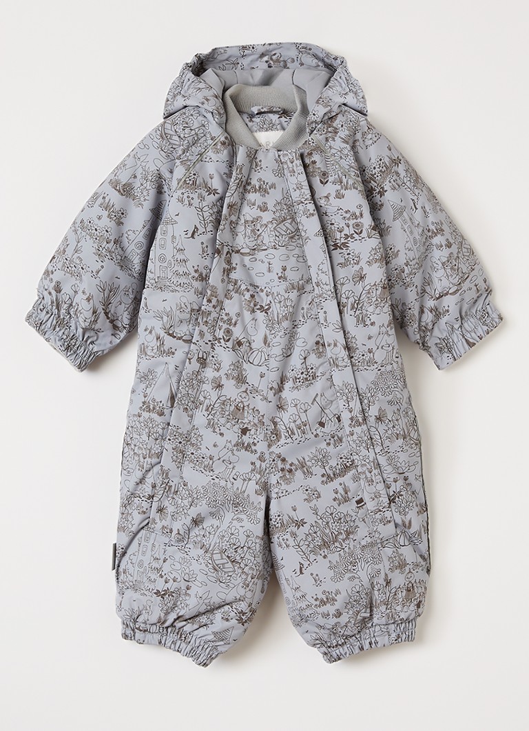 MarMar COPENHAGEN Meisjes Oriel gewatteerd babypak met print in de kleur Blauwgrijs, maat: 1Y/80
