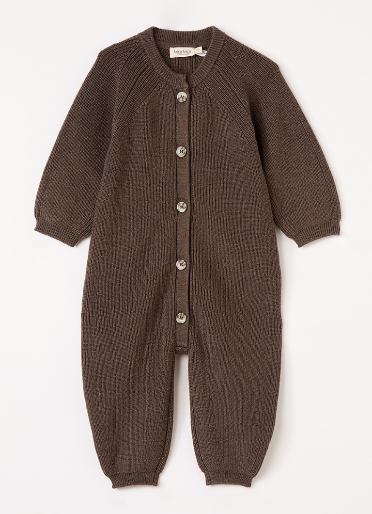 MarMar COPENHAGEN Meisjes Robbie babypak in wolblend in de kleur Donkerbruin, maat: 9M/74