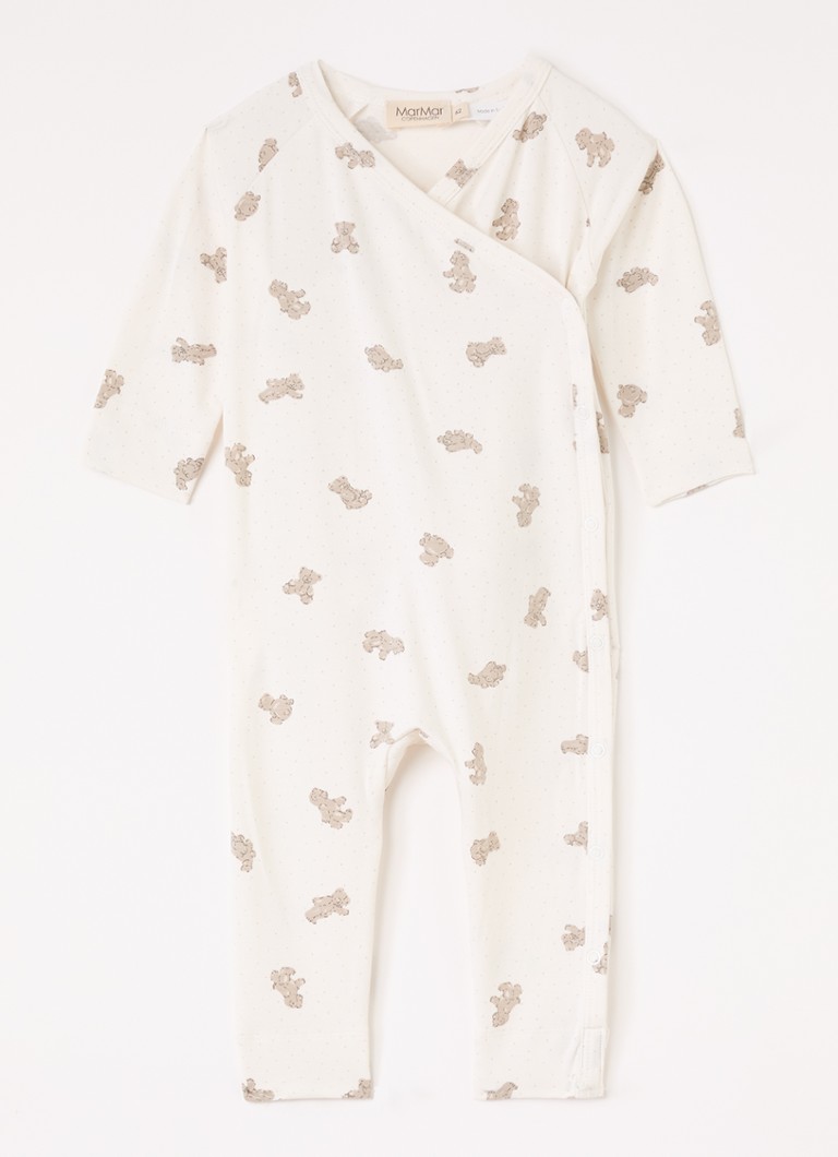 MarMar COPENHAGEN Jongens Rulo babypak met V-hals in de kleur Gebroken wit, maat: 62