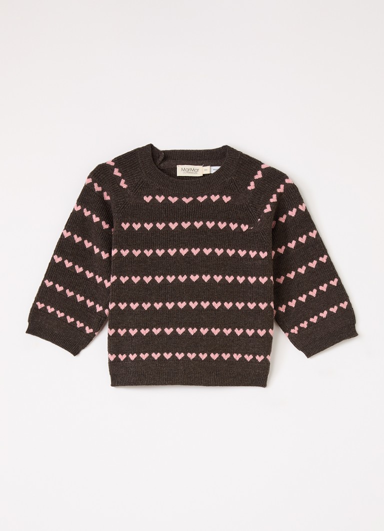 MarMar COPENHAGEN Meisjes Torin grofgebreide trui in merino wolblend in de kleur Bruin, maat: 98