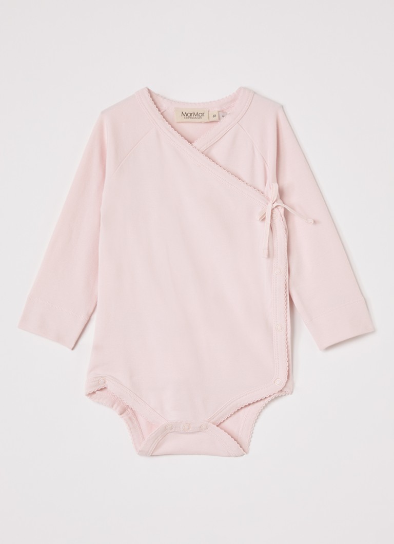 MarMar COPENHAGEN Jongens Belita romper met overslag in katoenblend in de kleur Lichtroze, maat: 62