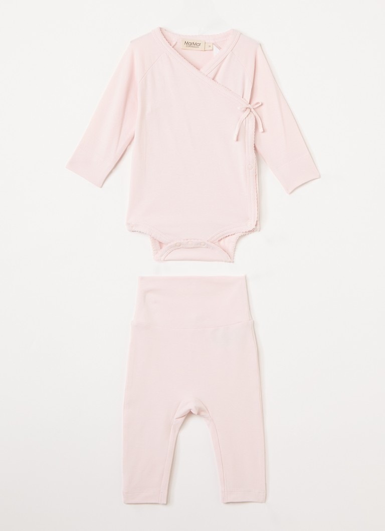 MarMar COPENHAGEN Meisjes Set van romper met legging in katoenblend in giftbox 2-delig in de kleur Lichtroze, maat: 56