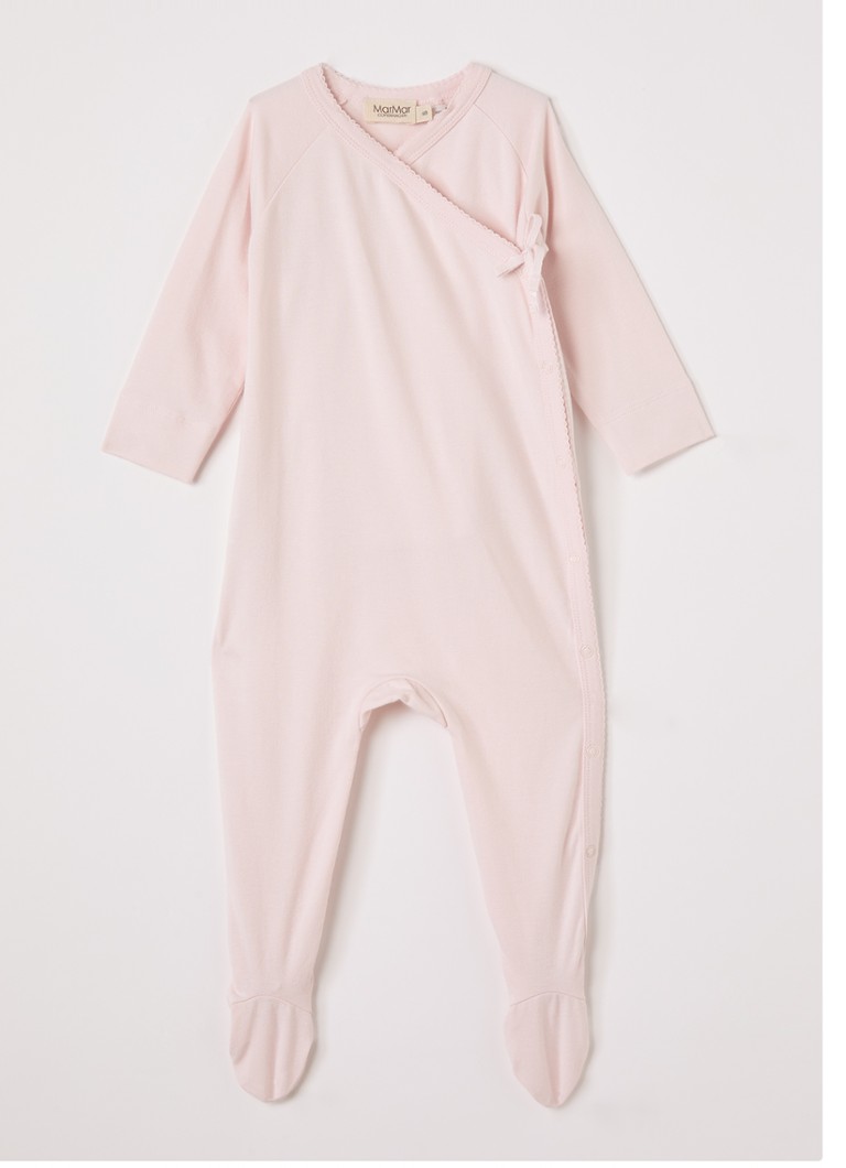 MarMar COPENHAGEN Meisjes Rubetta babypak met overslag in katoenblend in de kleur Lichtroze, maat: 68