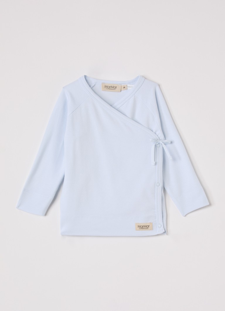 MarMar COPENHAGEN Jongens Tut longsleeve met overslag in katoenblend in de kleur Lichtblauw, maat: 56