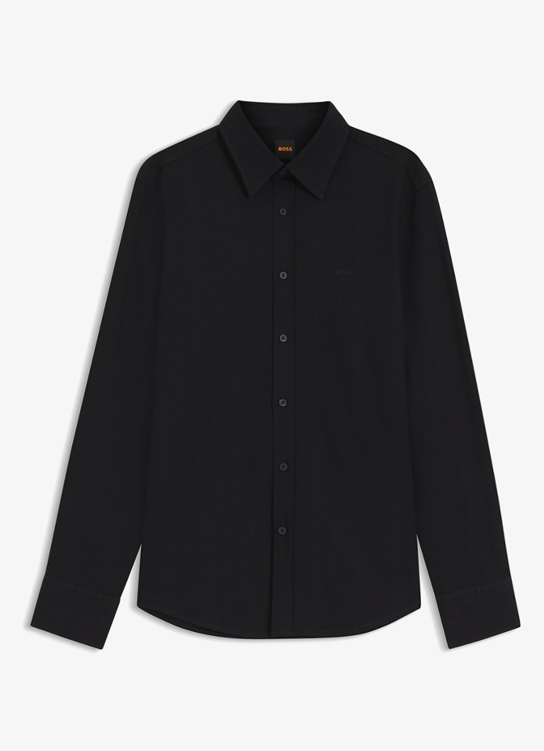 BOSS Heren Regular fit overhemd met logo in de kleur Zwart