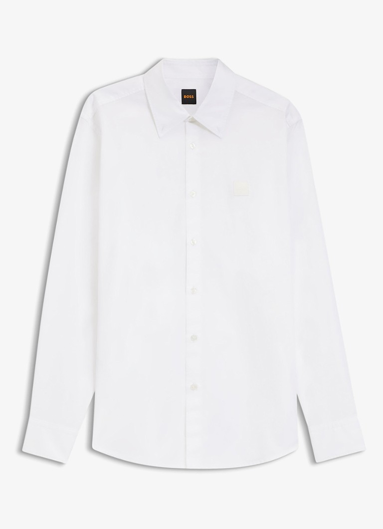 BOSS Heren Regular fit overhemd met logo in de kleur Wit